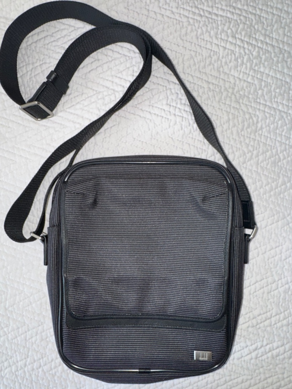 Dunhill NWOT Men’s Canvas textured Crossbody Messenger Bag with Adjustable Strap